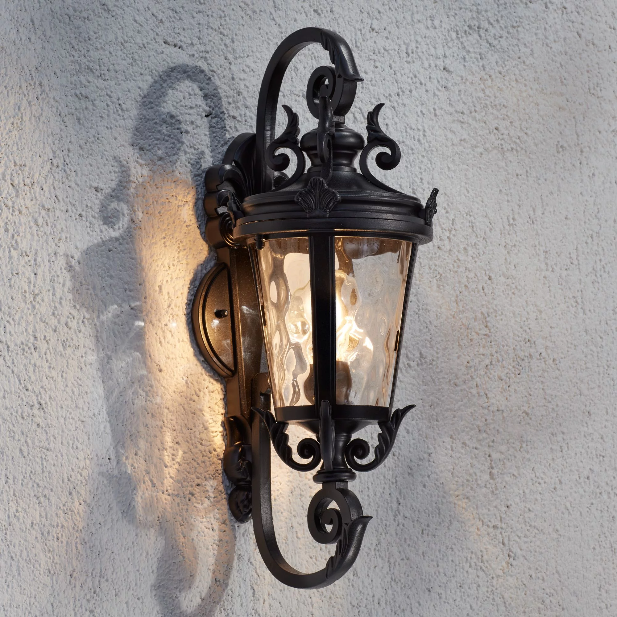 John Timberland Casa Marseille Vintage Rustic Outdoor Wall Light Fixture Black Scroll 19