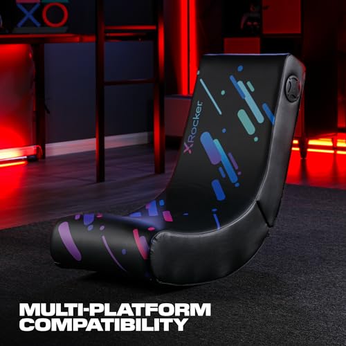 X Rocker Video Gaming Floor Rocker Chair, Built-in Audio Speakers, Foldable for Bedroom or Game Room, Gifts for Gamers, Boys Girls Teens 5-17