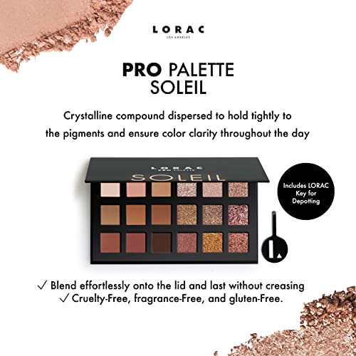 LORAC PRO Matte & Shimmer Eyeshadow Palette, Metallic High Pigmented, Mirror Compact