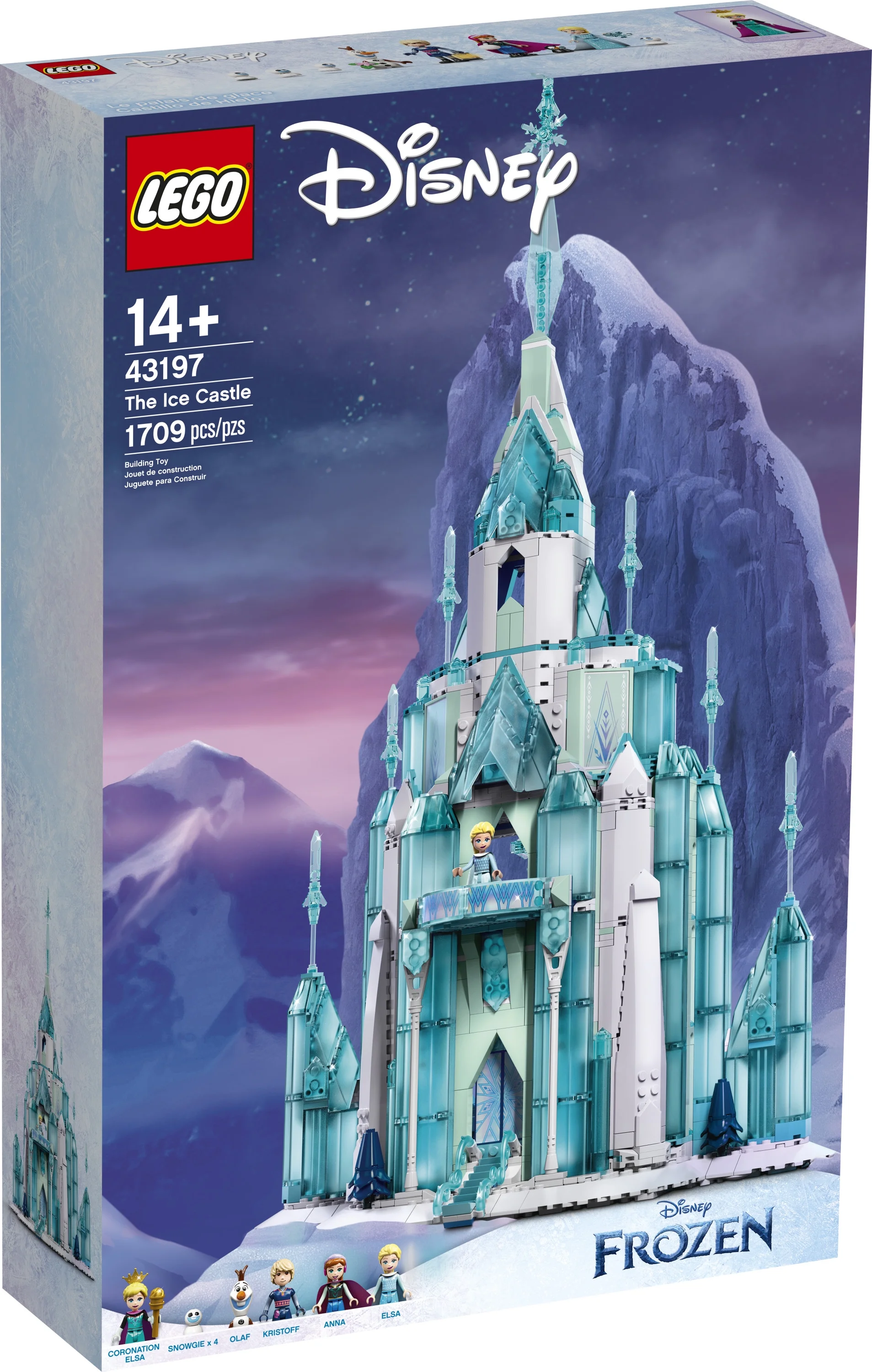 LEGO Disney Princess The Ice Castle Building Toy 43197, with Frozen Anna and Elsa Mini Doll Figures and Olaf Figure, Disney Castle Kit to Build, Disney Gift Idea, Castle Toy for Kids Age 6+ Years Old