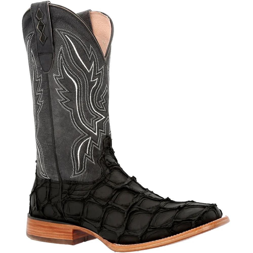 Durango  Mens Premium Exotics Pirarucu Square Toe   Casual Boots   Mid Calf