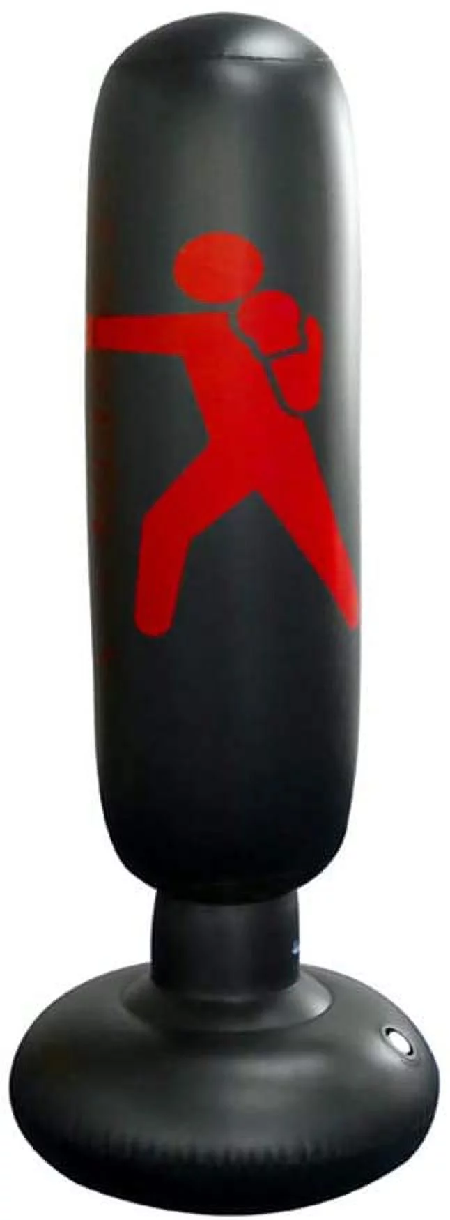 PANuYIN Punching Bag-63inch Free Standing Punching Bag Humanoid Pattern Inflatable Boxing Stand Big Punching Bag for Kids and Adults (Black, Air Pump)