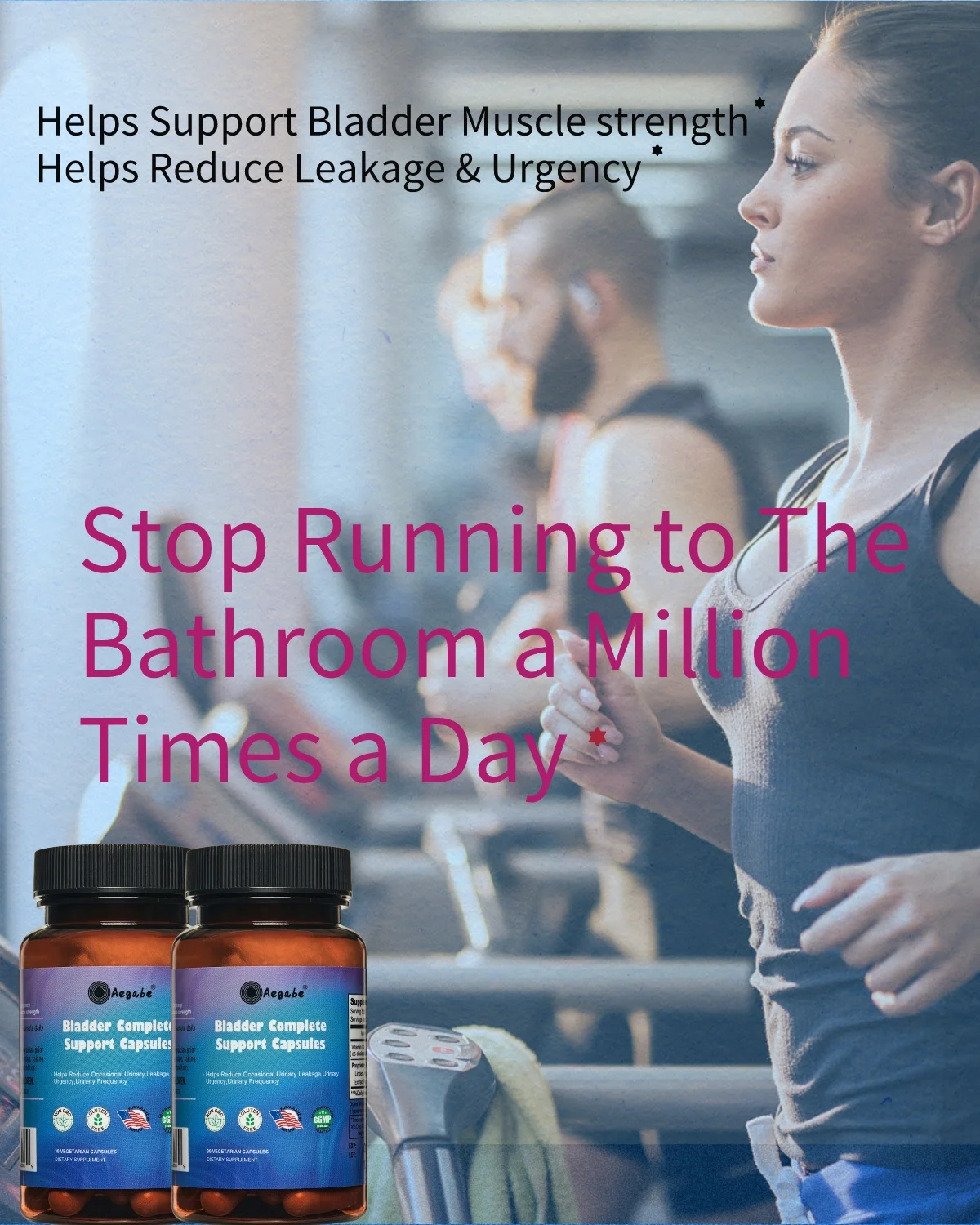 Bladder Complete Support Capsules,for Urinary Urgency,Urinary Frequency,Urinary Leakage with Lindera Aggregata Extract,Horsetai Extract,Pumpkin Seed Extract,Cranberry,Vitamin D3,for Woman and Man