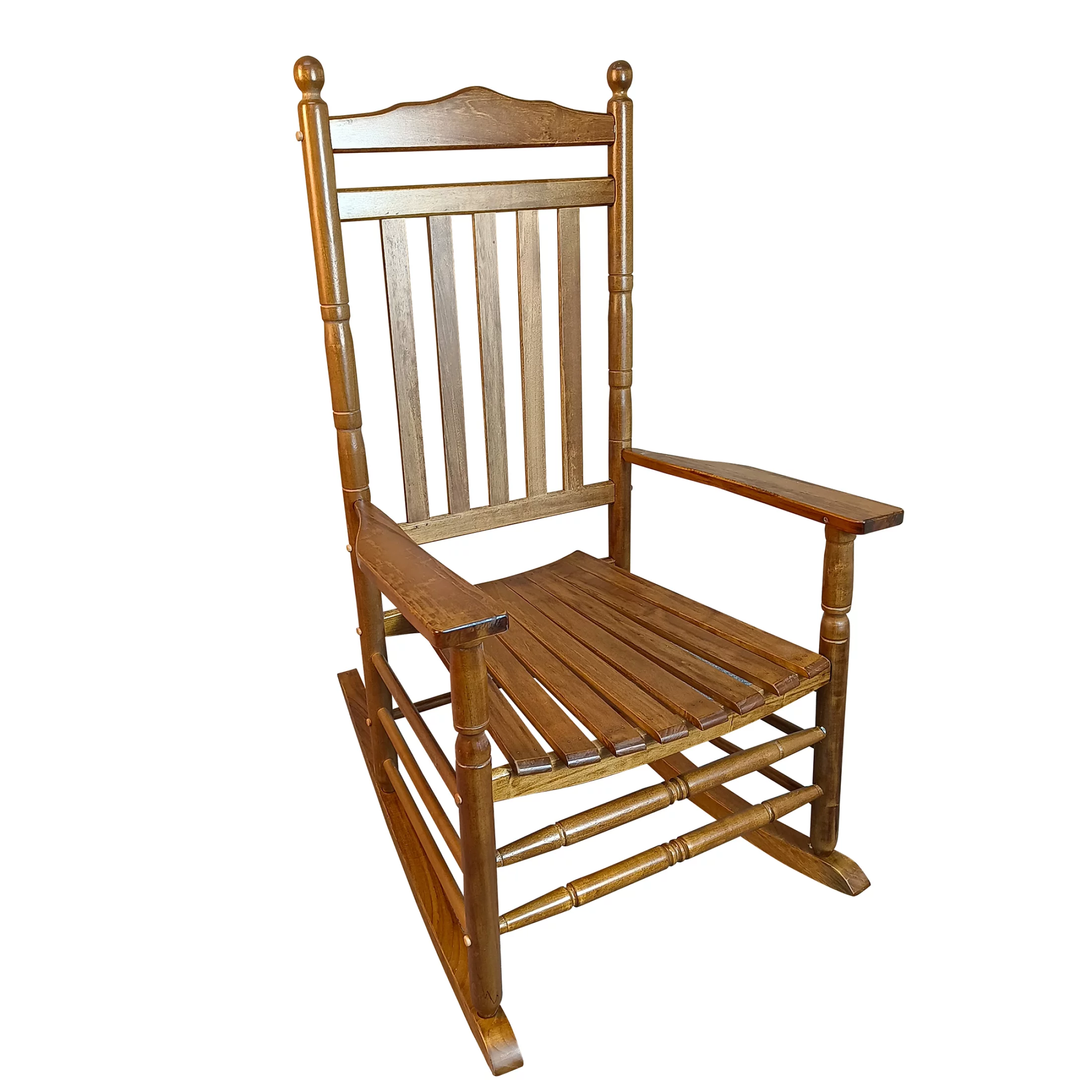 Pouseayar  Wood  Balcony PoRrch Adult Painted Rocking Chair Oak, Brown