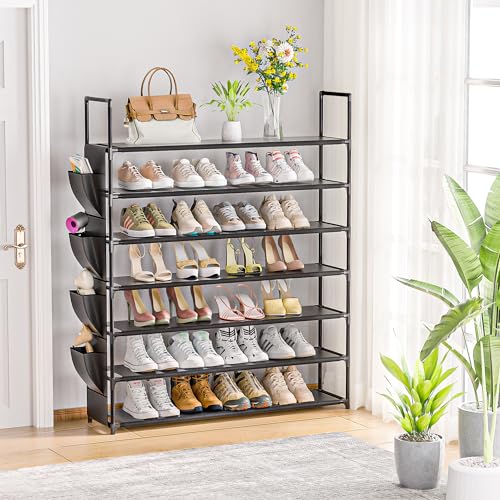 Shoe Rack 5 Tier Shoe Organizer Shoe Storage 20-25 Pairs Shoe Rack for Closet Shoe Rack Organizer Entryway Shoe Holder Space Saving Shoe Shelf Shoe Stand Large Tall Shoe Tower Garage Door