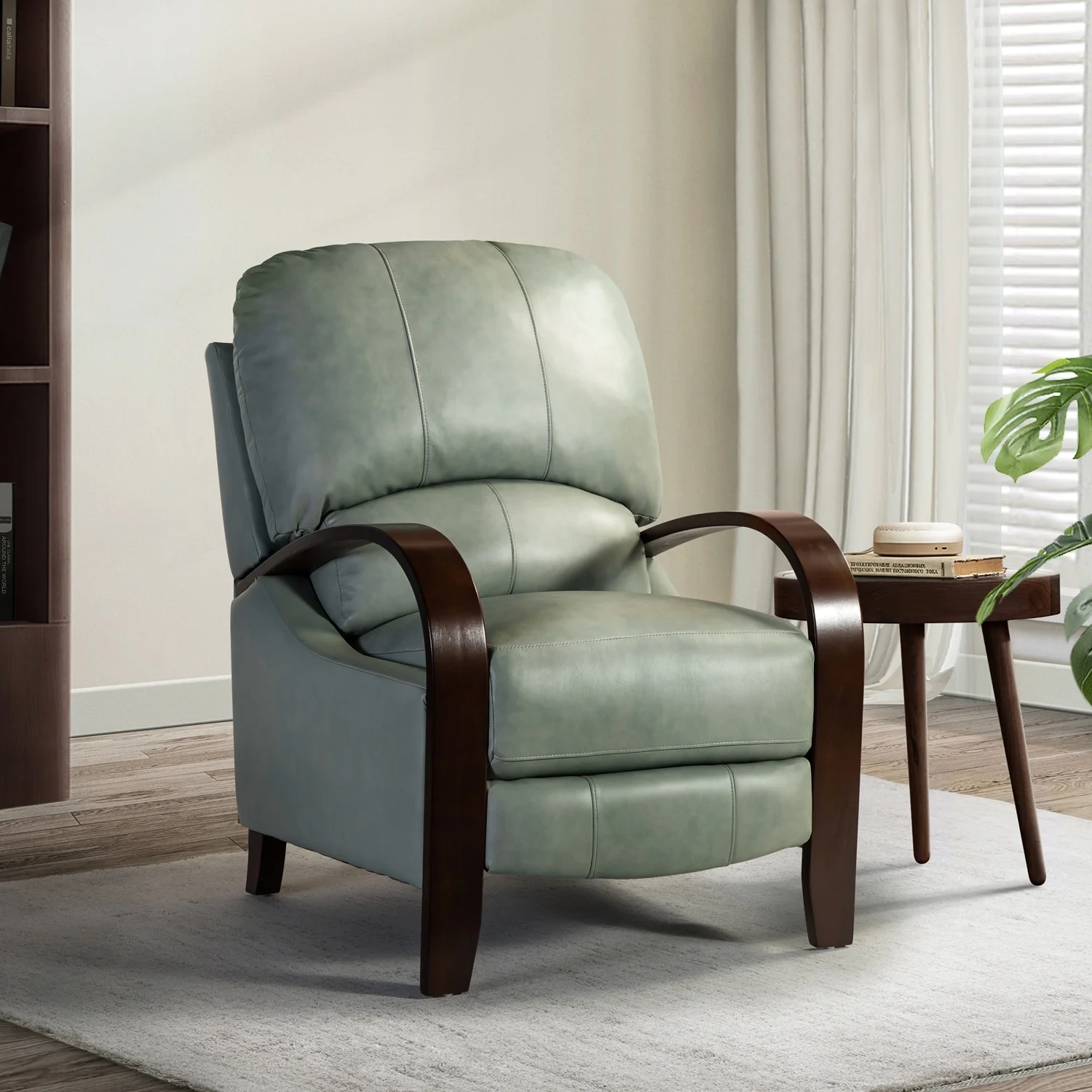 ART OF LIVING DESIGNS,INC Alexandra Genuine Leather Manual Recliner Grey