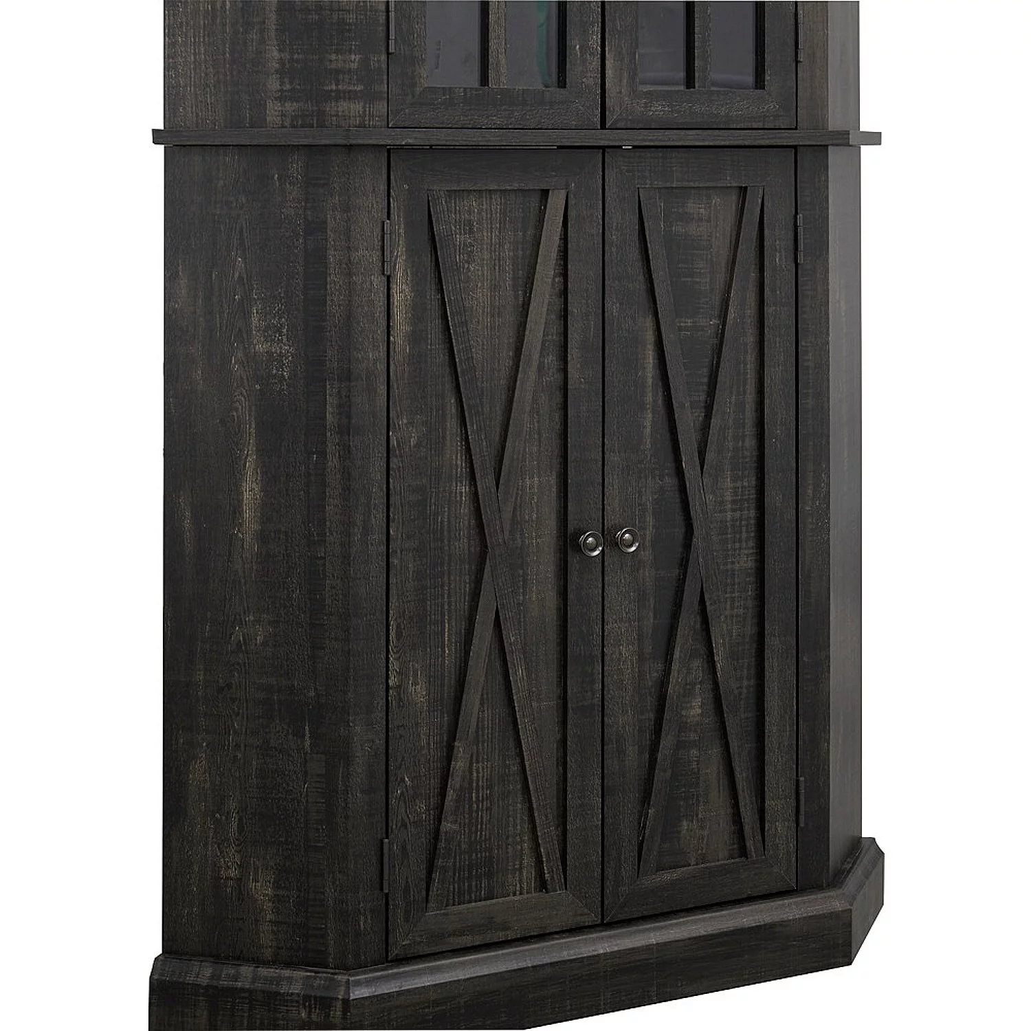 Home Source Enclosed Charcoal Corner Cabinet
