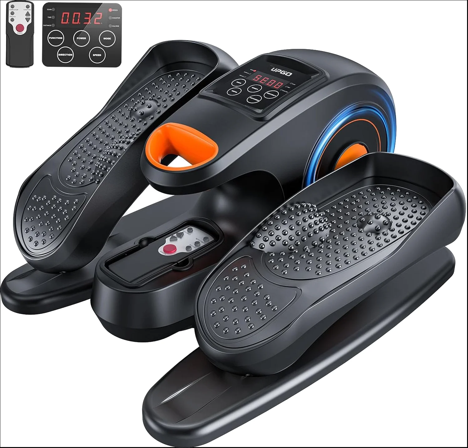 UPGO Under Desk Ellipticals Electric, Elipse Leg Exerciser for Seniors Fully Assembled, Seated Pedal Exerciser with Remote Control & Non-Slip Pedals