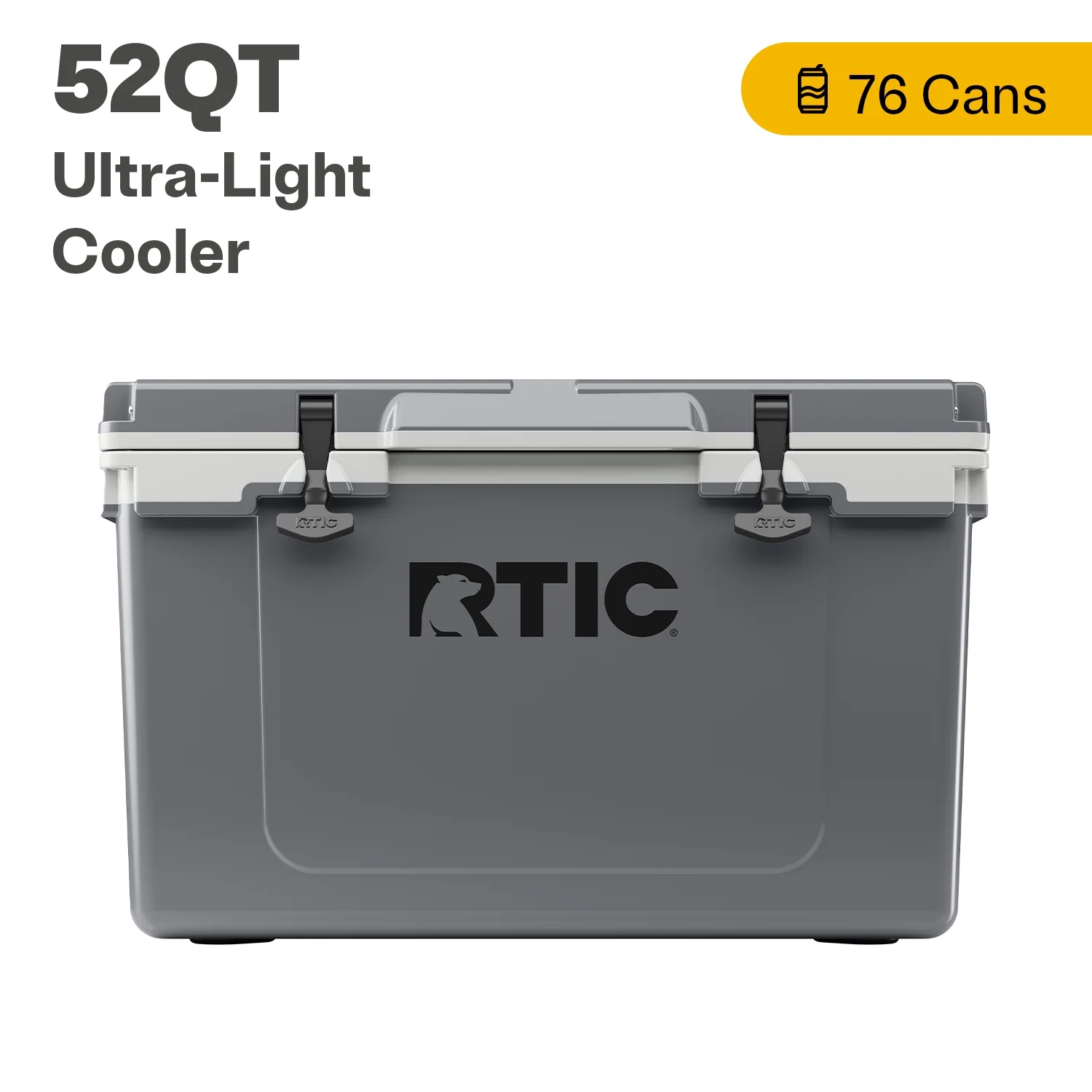 RTIC 52 QT Ultra-Light Hard-Sided Ice Chest Cooler, Dark Grey And Cool Grey, Fits 76 Cans