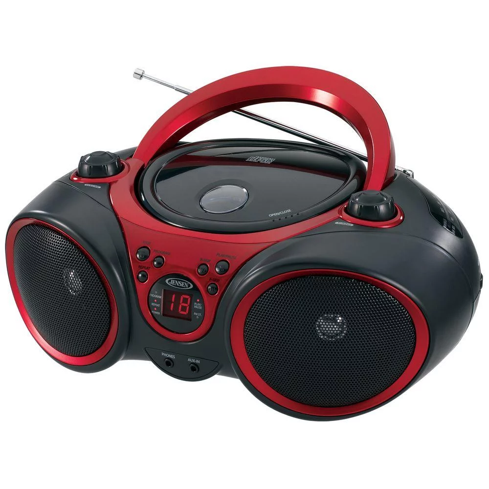 Jensen Portable Cd Player & Digital Tuner AM/FM Radio Mega Bass Reflex Stereo Sound System Plus 6ft Aux Cable to Connect Any Ipod, Iphone or Mp3 Digital Audio Player