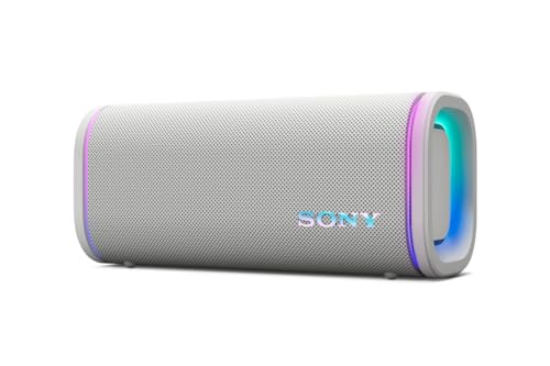 Sony ULT Field 5 Wireless Portable Bluetooth Speaker, IP67 Waterproof, Dustproof, and Rustproof with Enhanced Bass, 25 Hour Battery, 360° Party Light, and Shoulder Strap (SRSULT50W), Off White