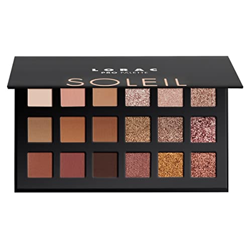 LORAC PRO Matte & Shimmer Eyeshadow Palette, Metallic High Pigmented, Mirror Compact