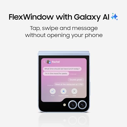 SAMSUNG Galaxy Z Flip 6 AI Cell Phone, 256GB Unlocked Android Smartphone, FlexCam, Photo Assist, Camcorder Mode, Live Interpreter, Foldable Design, 2024, US 1 Yr Manufacturer Warranty, Blue
