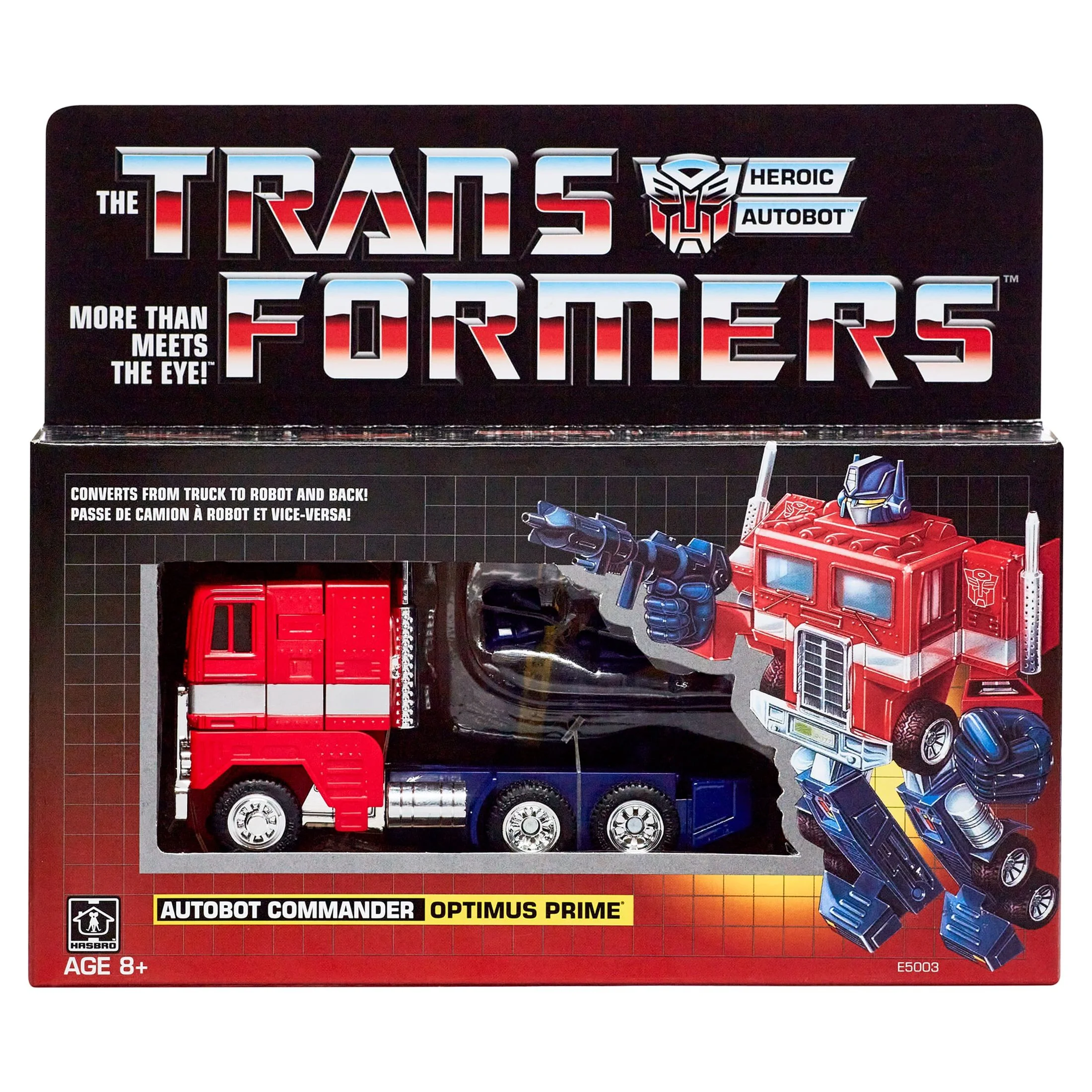 Transformers: Vintage G1 Optimus Prime Kids Toy Action Figure for Boys and Girls Ages 8 9 10 11 12 and Up (7”)