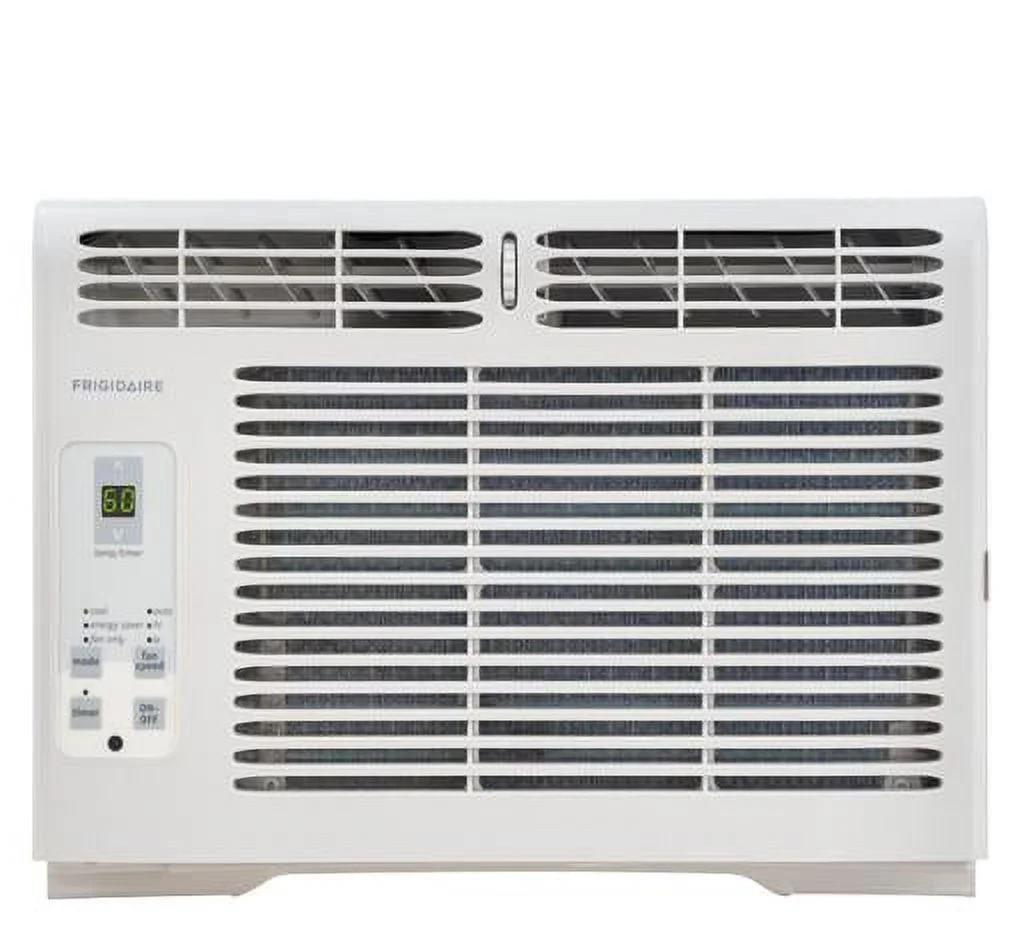 Frigidaire 5 000 BTU Window-Mounted Room Air Conditioner with 136 CFM 2 Fan Speeds 24 Hour Timer Effortless Temperature Control Effortless Clean Filter