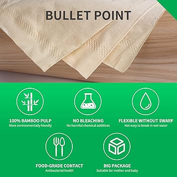Soft Durable Bamboo Facial Tissues - 3 Ply Natural Unbleached Facial Paper Dry or Wet Use 12 Packs（134 Tissues per Pack, 1608 Tissues Total）