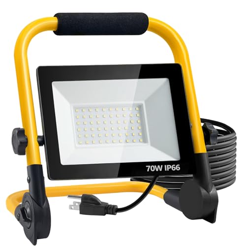 Work Light Rugged, Easy to use, 21,000 Lumen Work Light Stand, 2 Adjustable LED Work Light Heads Collapsible Tripod, 6,500 Kelvin, Great Replacement for Older Halogen Work Lights
