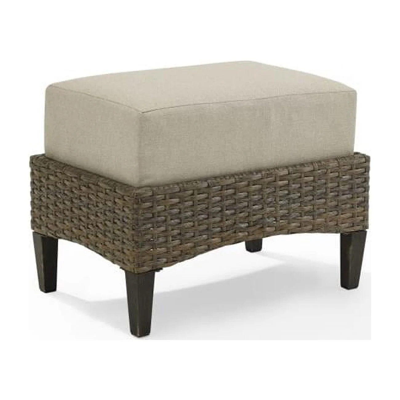 Crosley Furniture Rockport Traditional Wicker Outdoor Ottoman in Brown