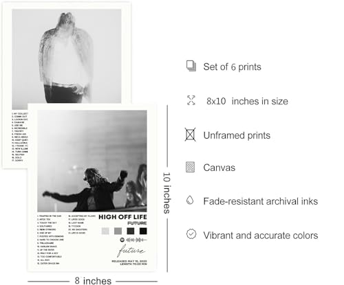 Tyler Poster Creator Album Cover Signed Limited Poster Print Rapper Music Posters Canvas Wall Art Room Aesthetic Set of 6 for Teen and Girls Dorm Decor 8x10 inch Unframed