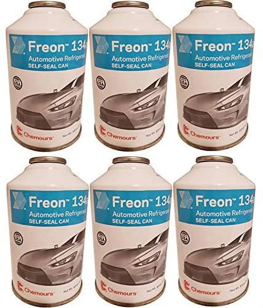 Chemours Brand Refrigerant Freon R134a for MVAC 12-Ounce Self-Sealing Container (6 Pack)