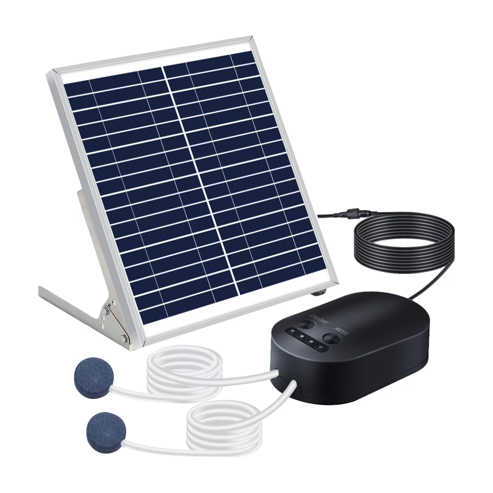 10W Solar Pump With Air Stone Bracket Fish Tank Oxygenator 3 Adjustable Modes Aquarium Aerator for Small Pond Fishing Bird Bath