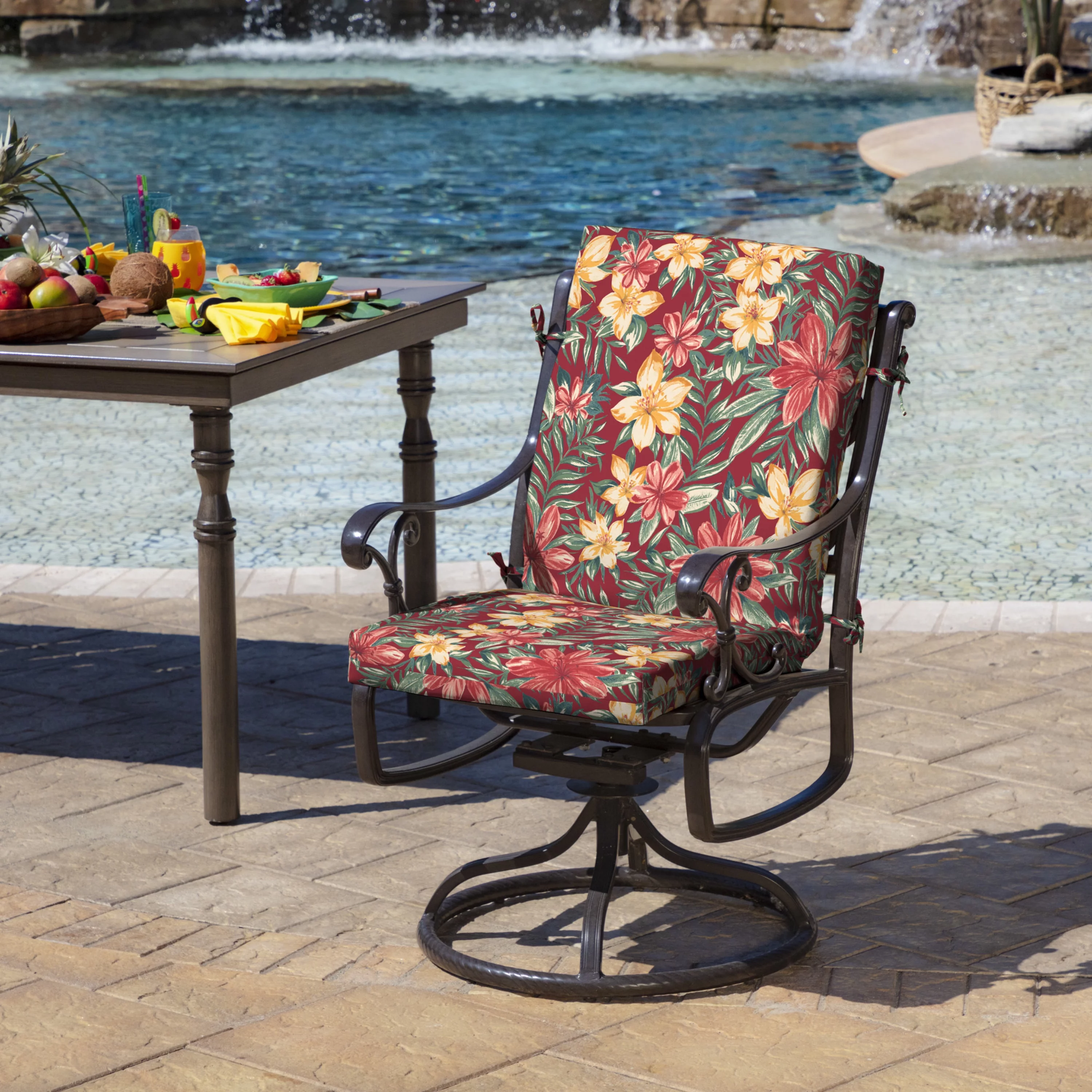 Arden Selections Outdoor Dining Chair Cushion 20 x 20, Ruby Clarissa