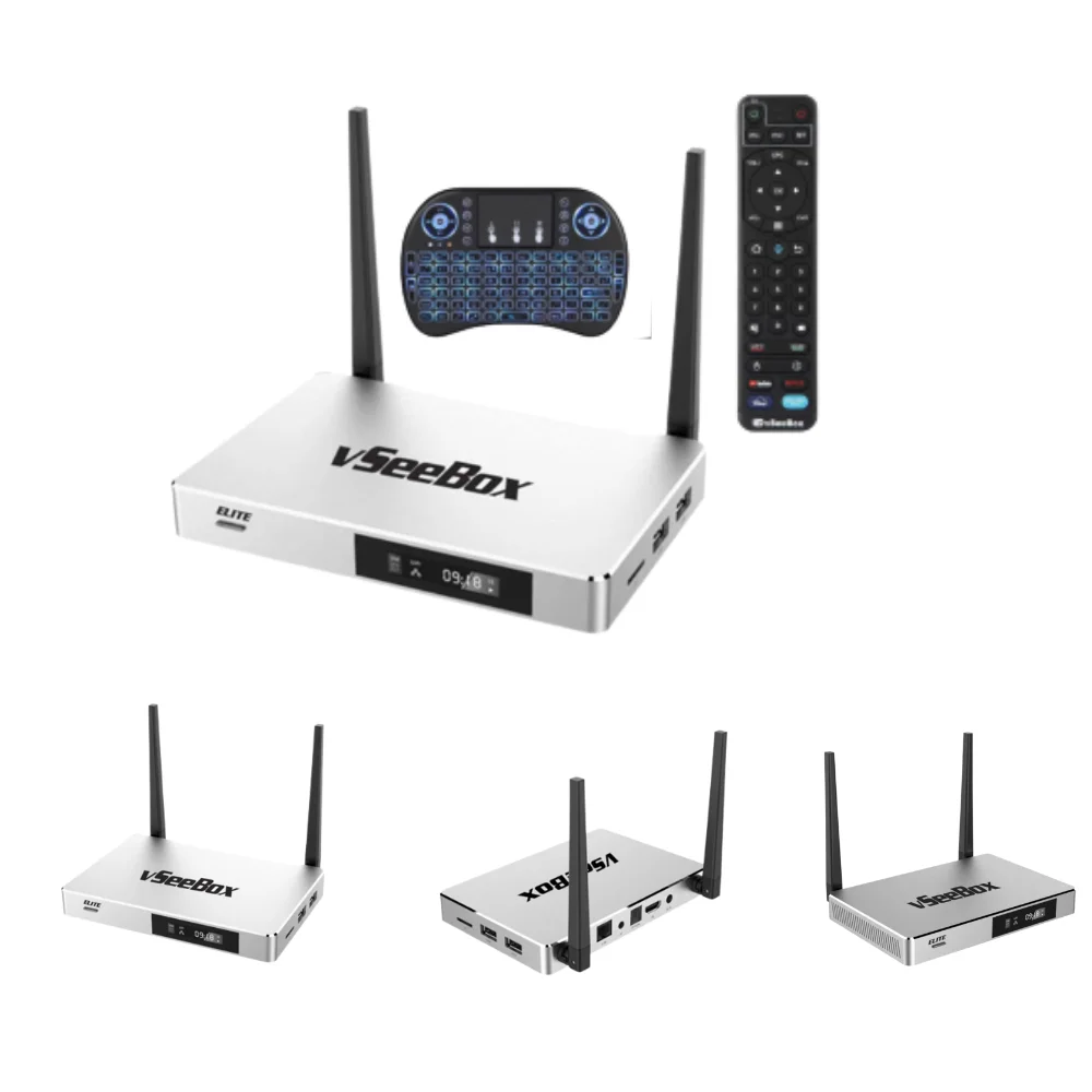 2023 Newest vSeeBox Elite, Newest Smart Android TV Box with Voice Remote Control, Backlit Mini Keyboard and 2Meters 8K HDMI Cable (4G RAM+ 128G ROM)