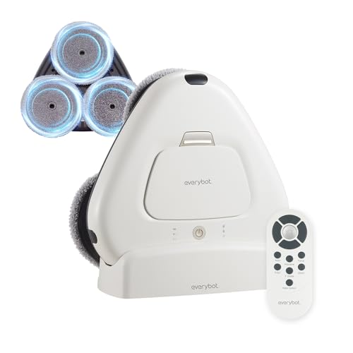 EVERYBOT Three-Spin Robot Mop - Ultra Quiet Smart Mopping Robot Cleaner Only | Powerful Stylish 3 Spin Wet Mop for Hard Floor & Tile Cleaning with Remote Control | Large Water Tank