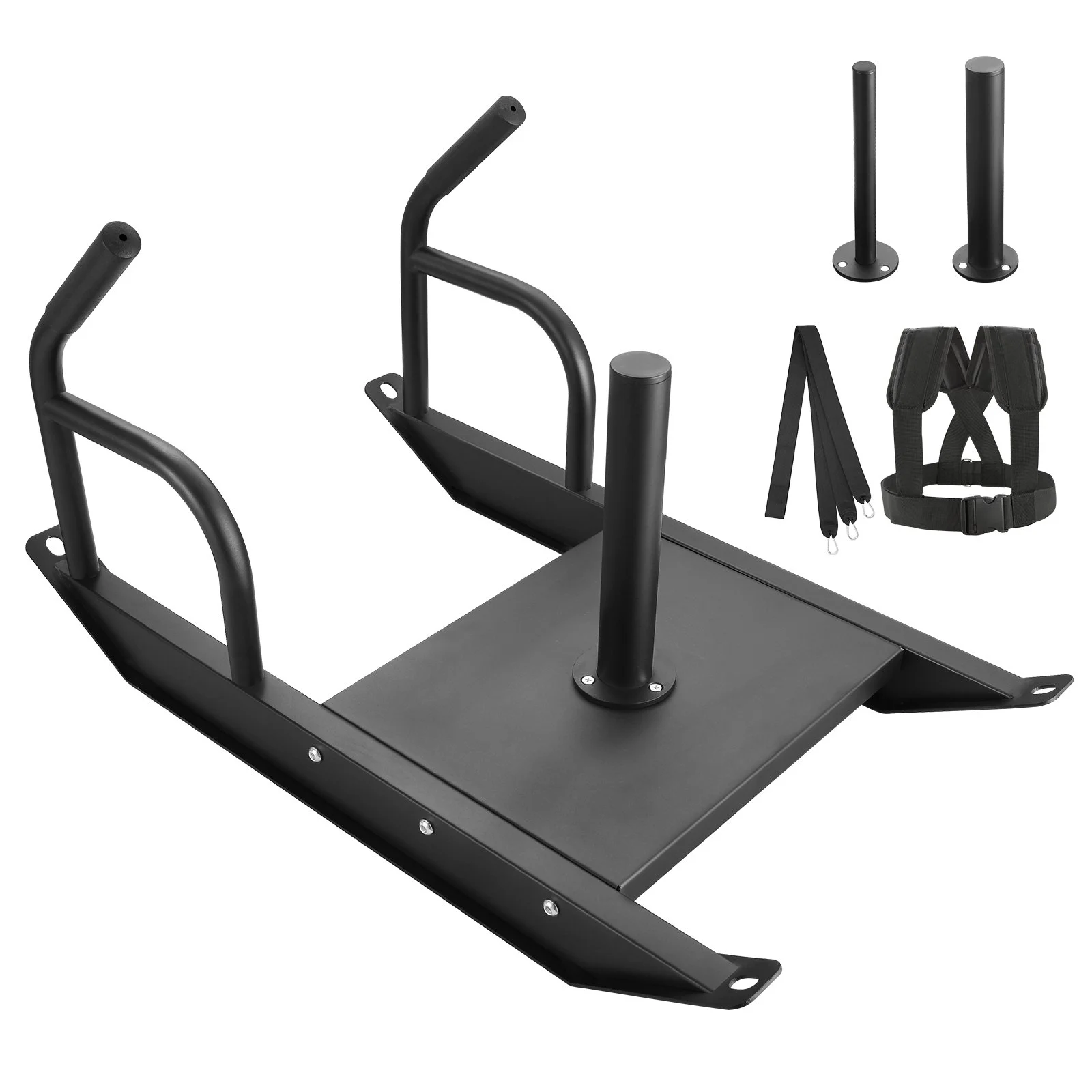 VEVOR Steel Pull Sled for Weight Training, Fitness Sled with Handle for Strength and Speed Enhancement - Compatible with 1