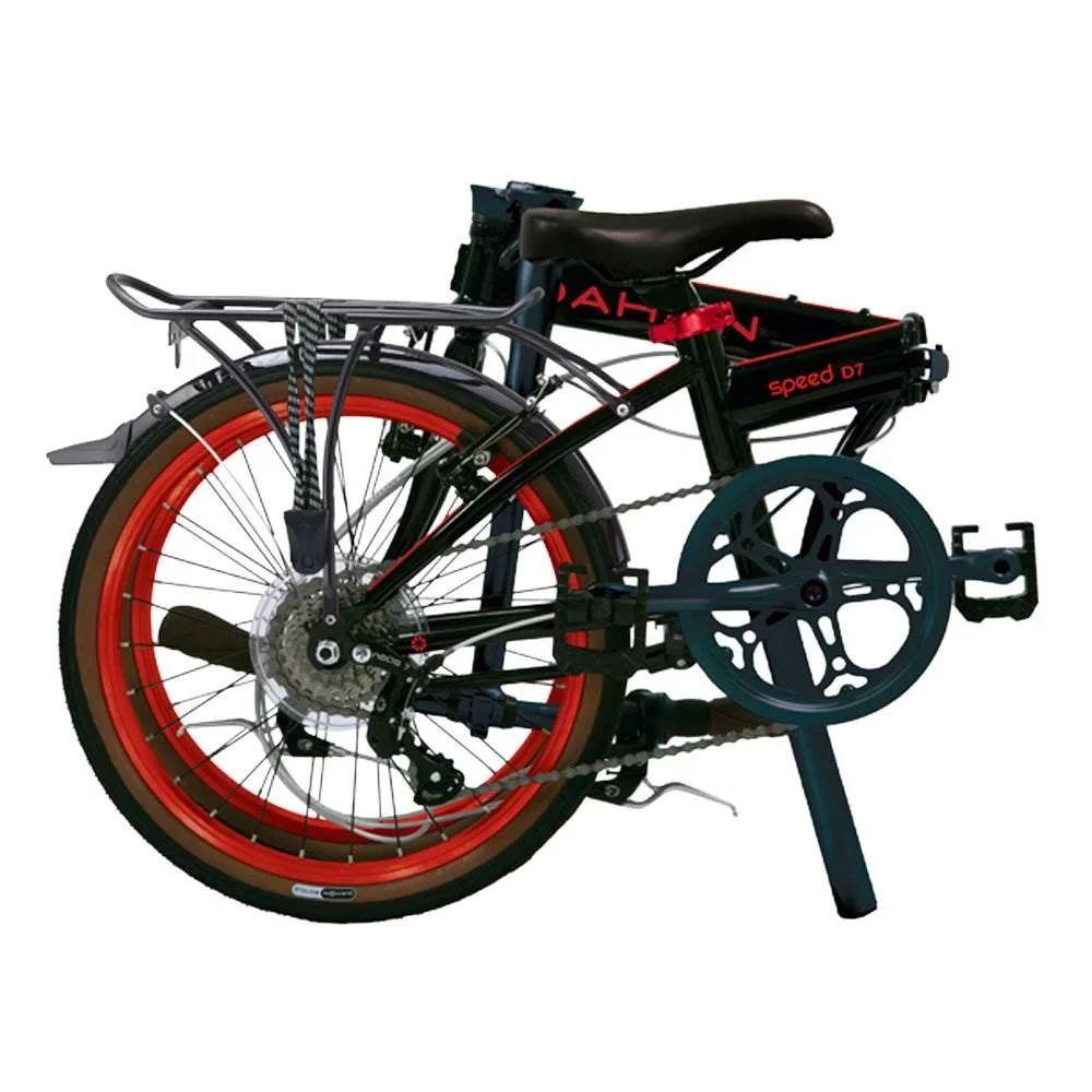 Dahon Bikes Speed D7 7-Speed Light Portable Street Folding Bicycle, Black & Red