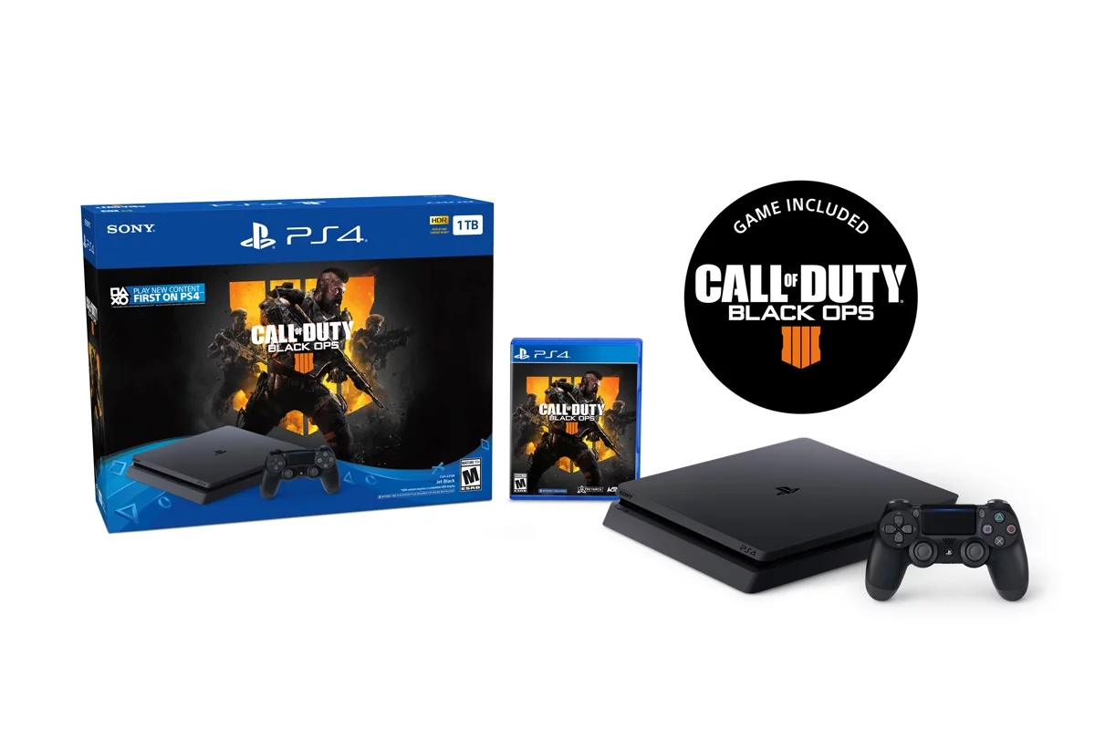 Sony PlayStation 4 1TB Slim System, w/ Call of Duty: Black Ops 4, 3003223