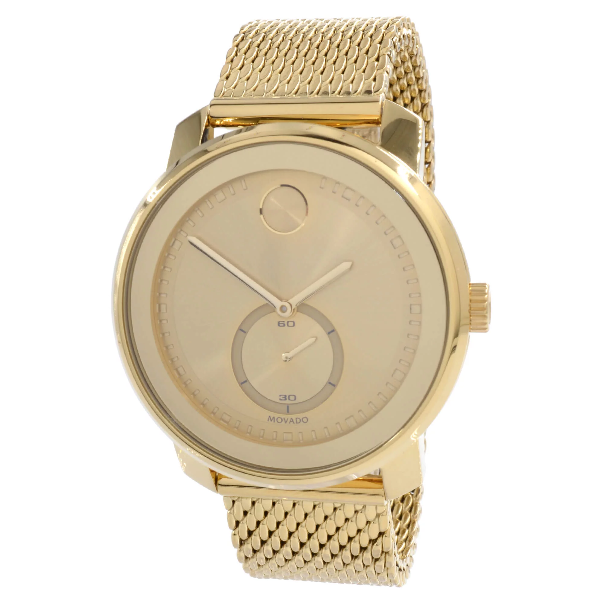 Movado Bold Gold-Tone Mesh Mens Watch 3600678