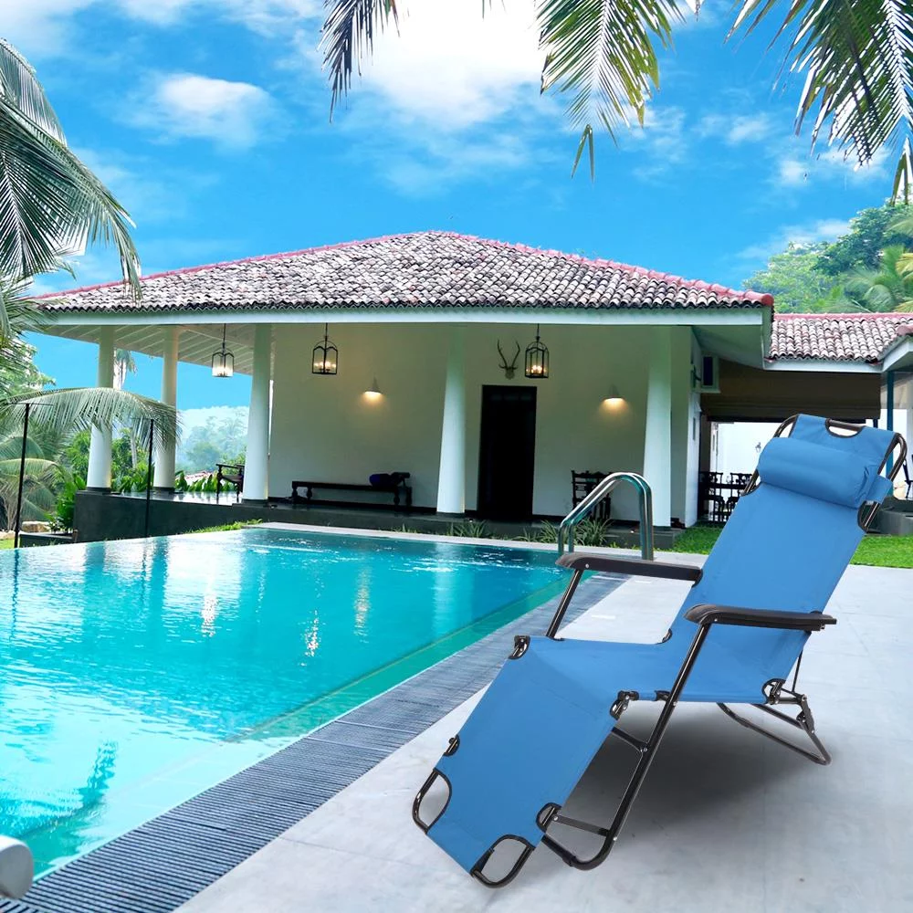 Ktaxon Folding Lounge Chaise Recliner Portable Beach Pool Chair 1 Person