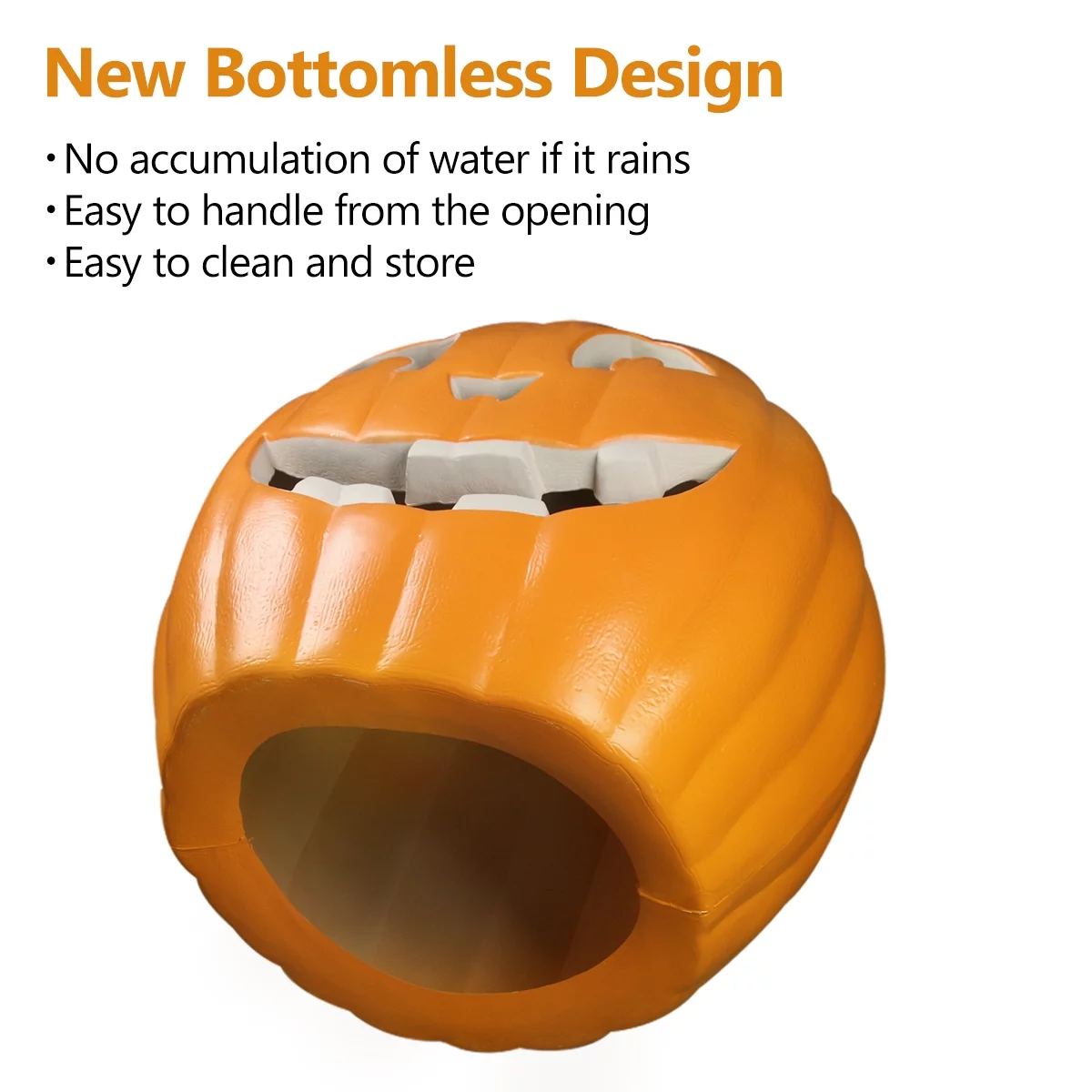 21 in Jack O Lantern Halloween Pumpkin Lantern with Pre-lit LED Bulbs - Indoor/Outdoor Light Up Pumpkin for Halloween Party Decoration - Smile Face