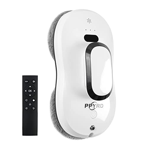 Window Cleaning Robot Vacuum with Ultrasonic Water Spray and Remote Control for Indoor Outdoor High Windows Glass, Tiles(YW121A, White)