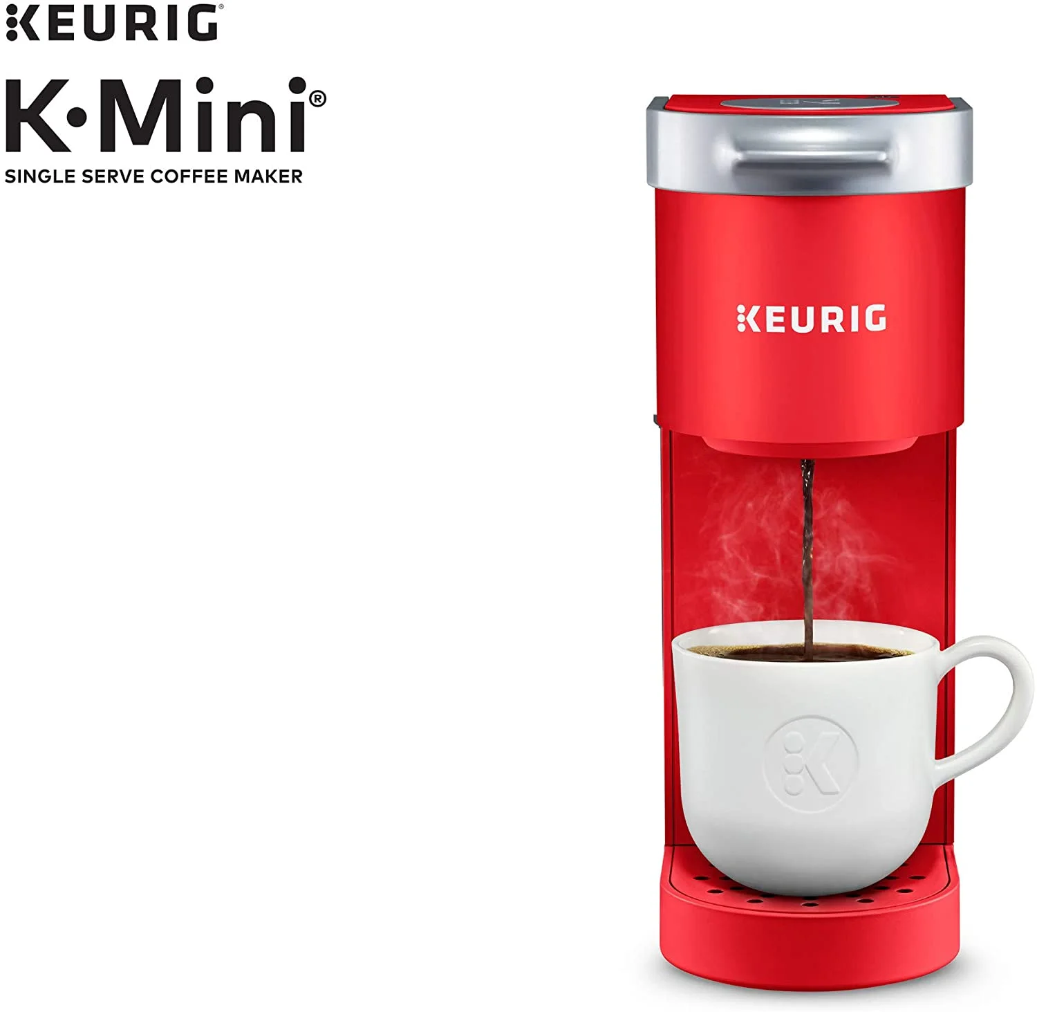 Keurig K-Mini Coffee Maker, Single Serve K-Cup Pod Coffee Brewer, 6 to 12 oz. Brew Sizes, Poppy Red
