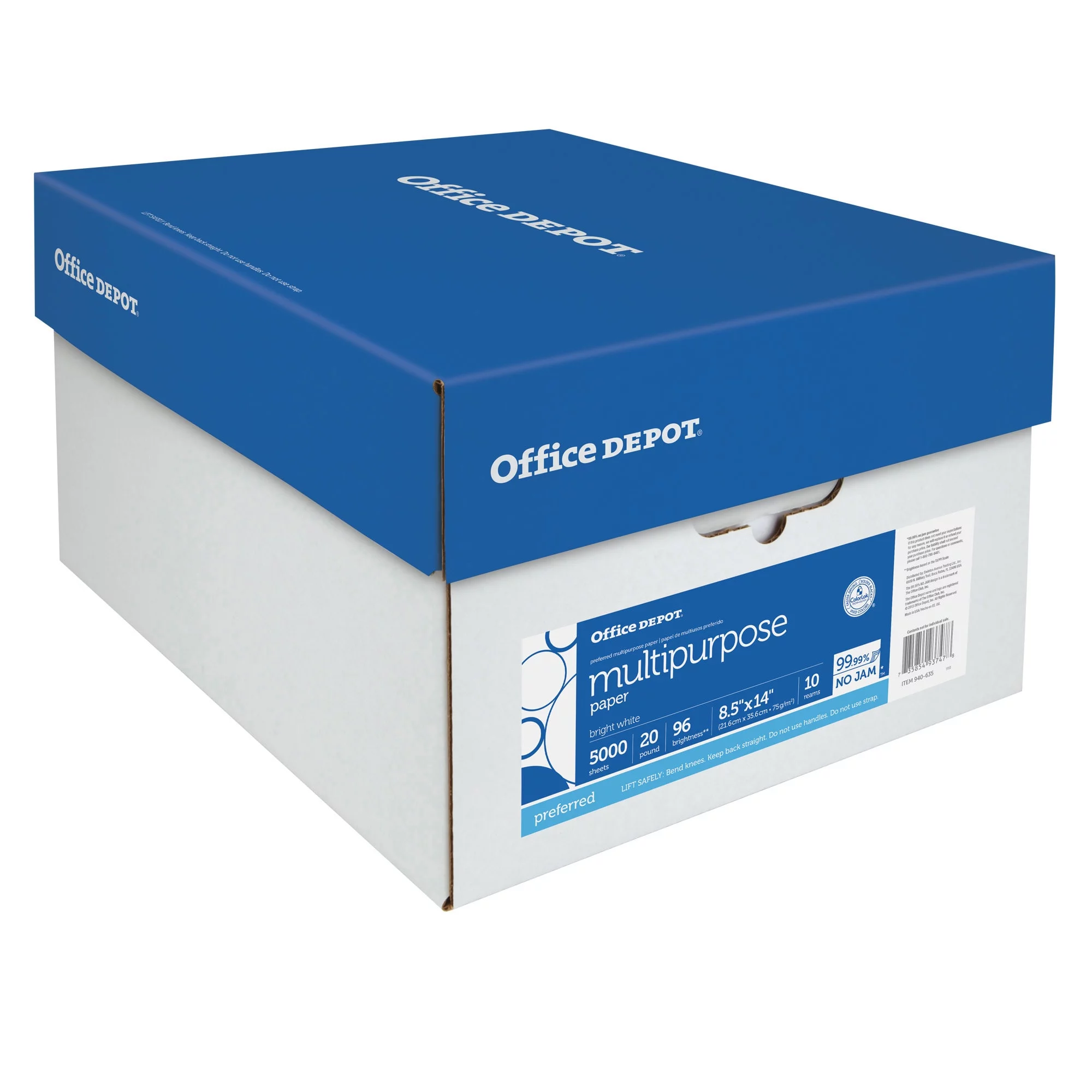 Office Depot® Multi-Use Printer & Copy Paper, White, Legal (8.5