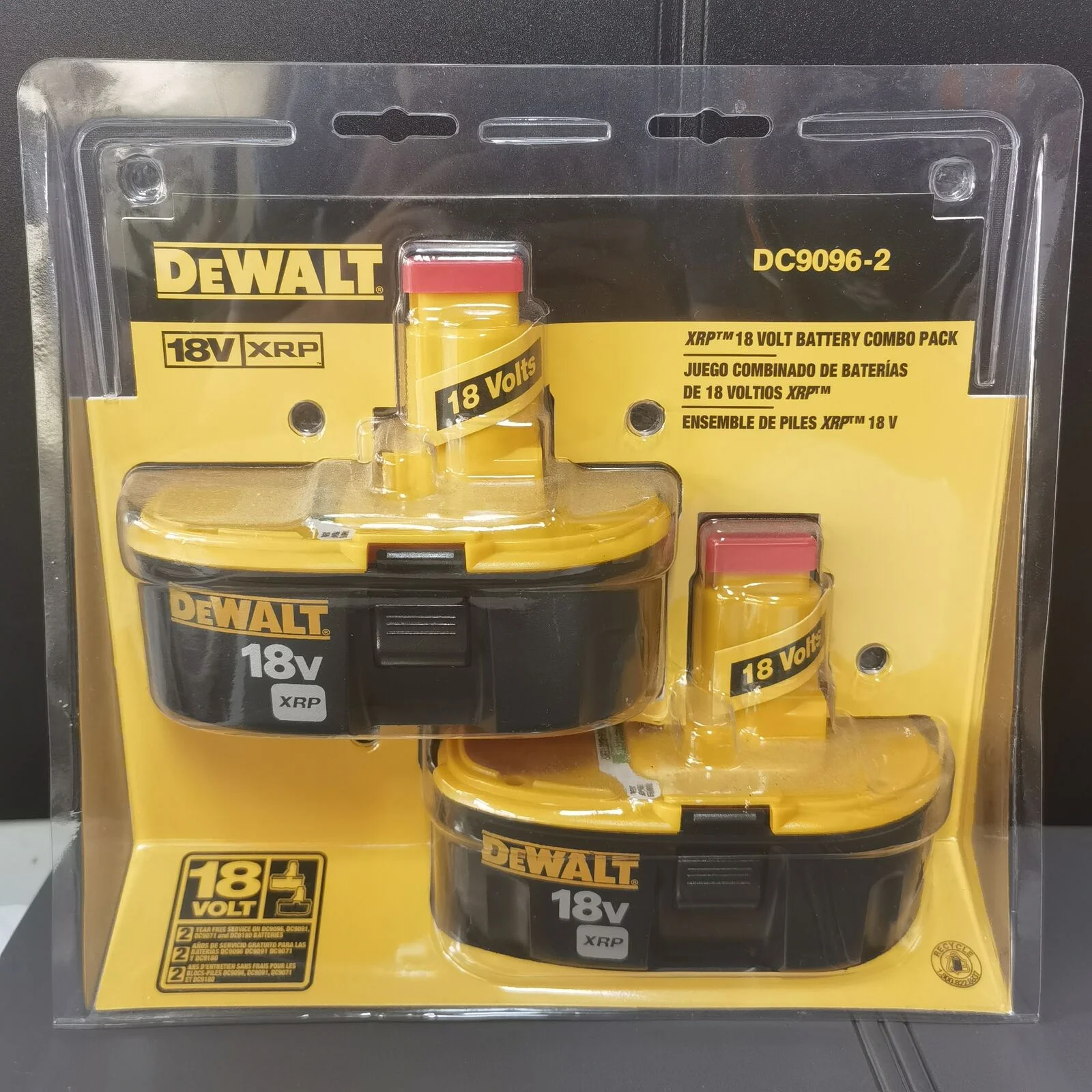 Brand New 2 PACK Dewalt 2.4Ah 18-VOLT XRP DC9096 NiCd Battery Combo Pack 2