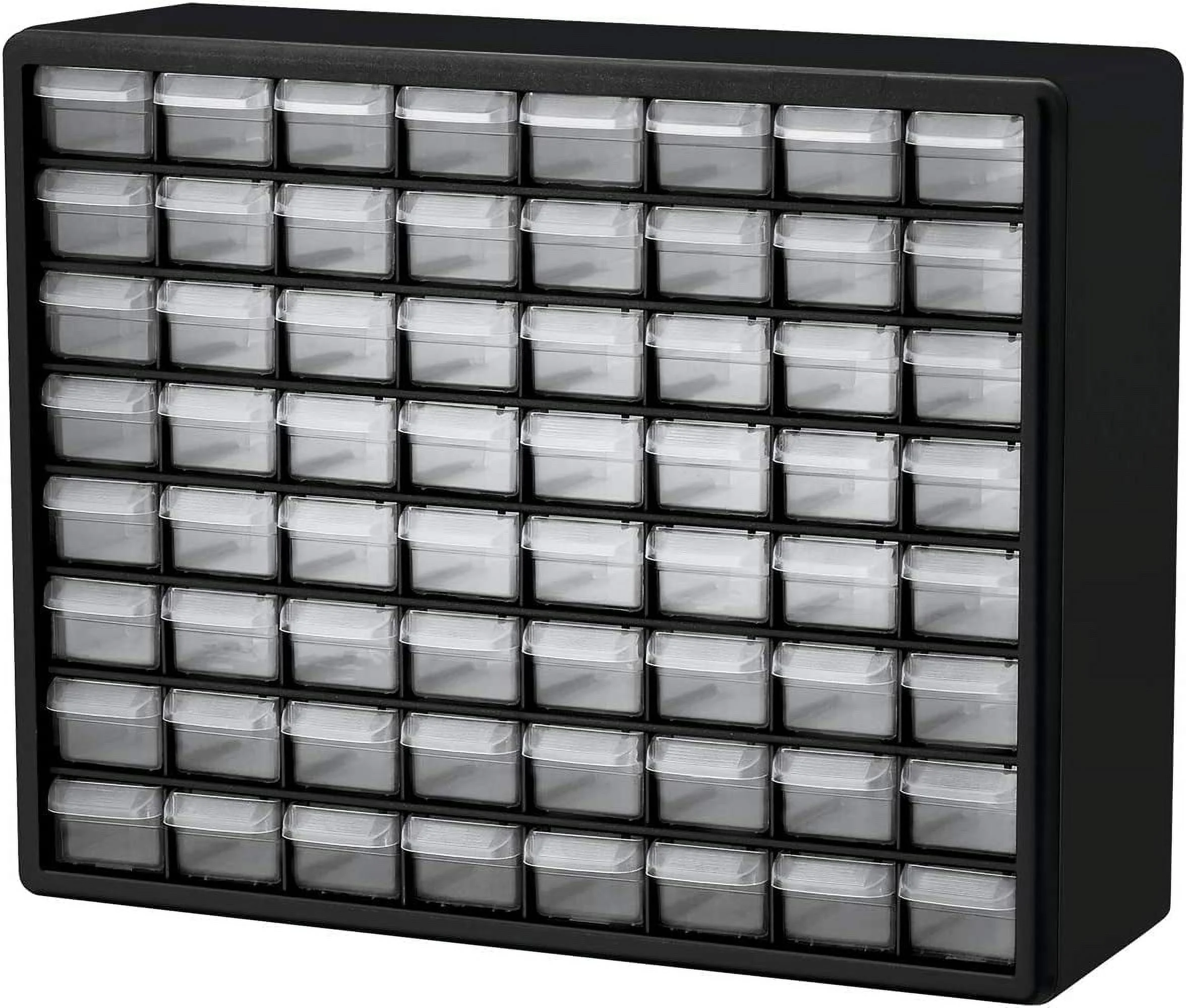 Akro-Mils 64 Drawer Plastic Cabinet Storage Organizer with Drawers for Hardware, Small Parts, Craft Supplies, Black