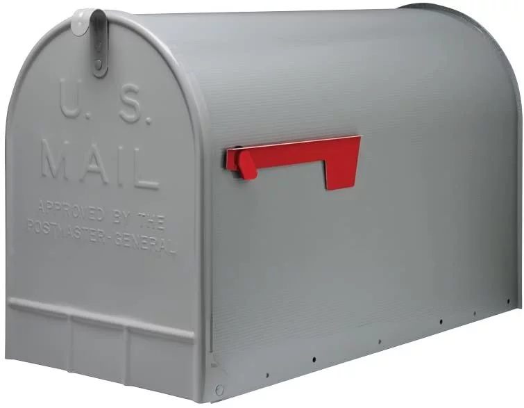 Gibraltar Stanley ST200000 Post Mount Jumbo Mailbox, Galvanized Steel - Silver Gray
