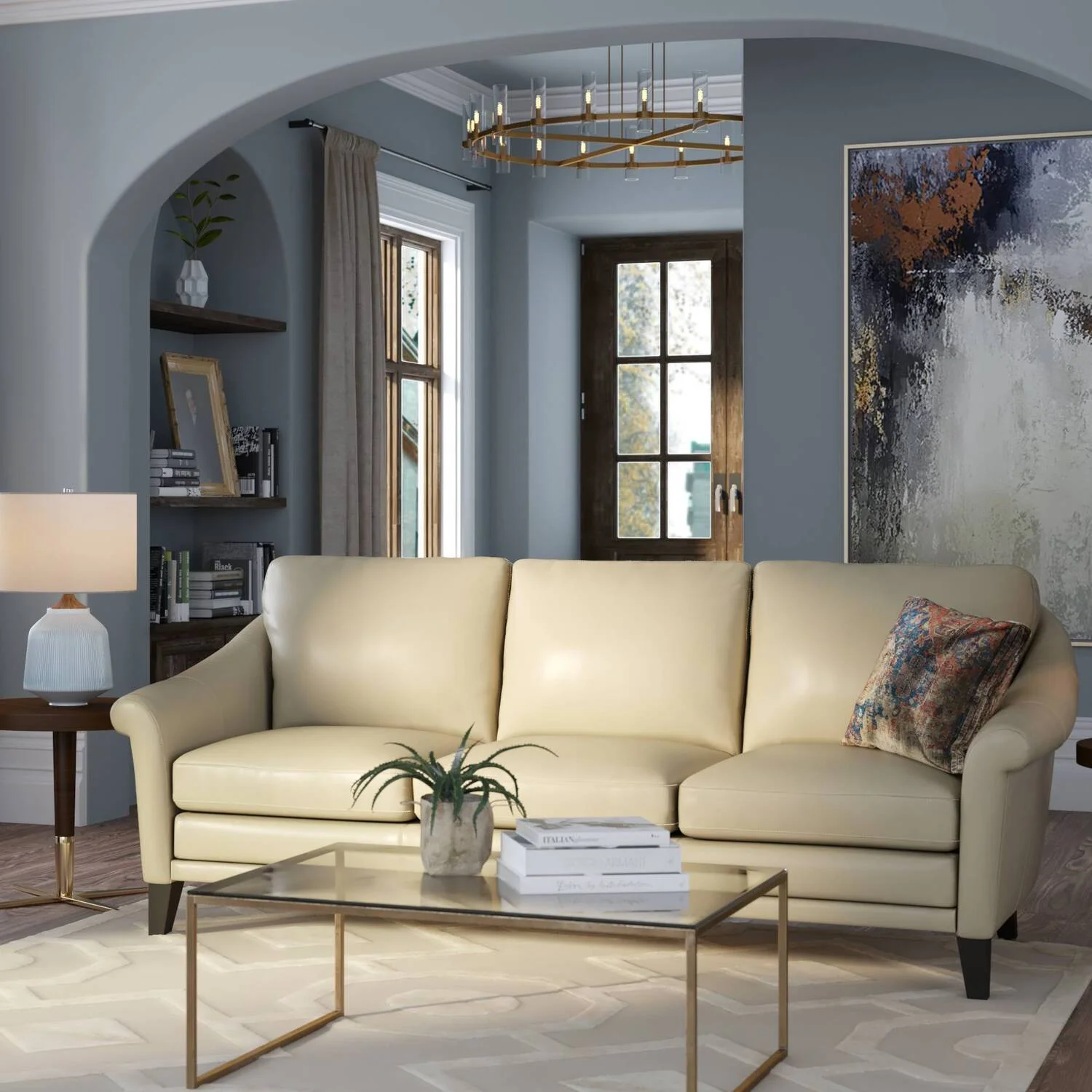 Homestock Southwestern Sanctuary 1 Genuine Midcentury Modern Sofa