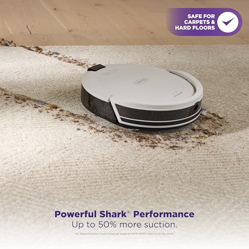 Shark Navigator Robot Vacuum and Self-Empty Base with Bagless 60-Day Capacity Self-Empty Base, SmartPath Navigation, Powerful Pet Hair Pickup, Anti-Hair Wrap, For Carpets & Hard Floors, Grey, RV2120AE