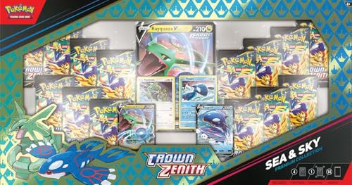 Pokemon TCG Crown Zenith Sea & Sky Premium Collection - 14 Packs, Promos