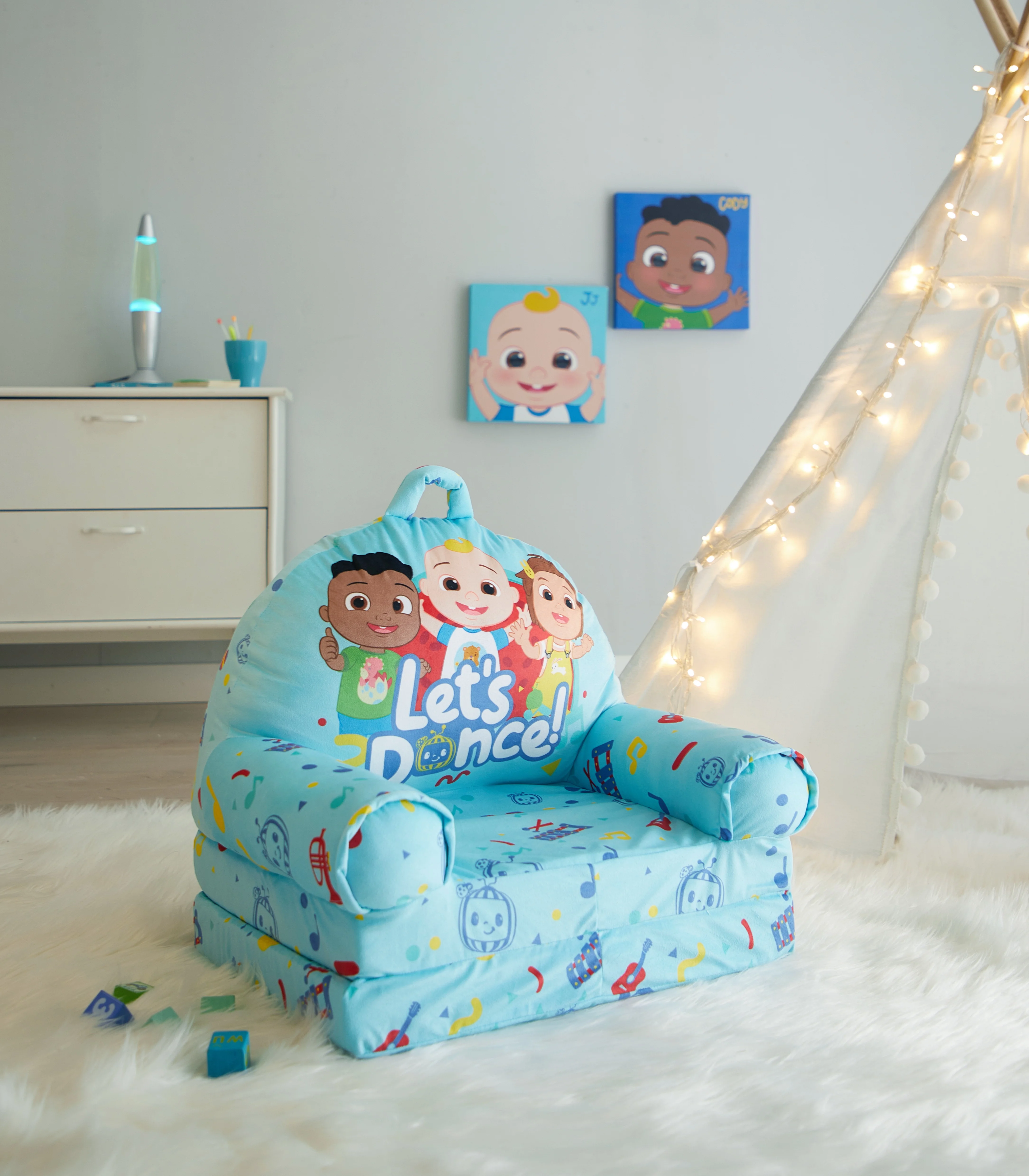 Moonbug Cocomelon 2-in-1 Flip Out Chair Blue for Toddler