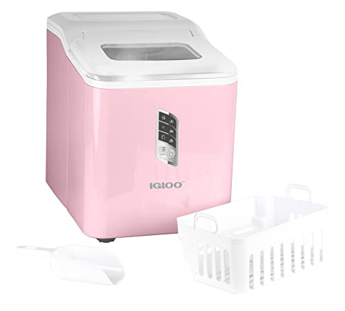 Igloo Automatic Ice Maker, Self- Cleaning, Countertop Size, 26 Pounds in 24 Hours, 9 Large or Small Ice Cubes in 7 Minutes