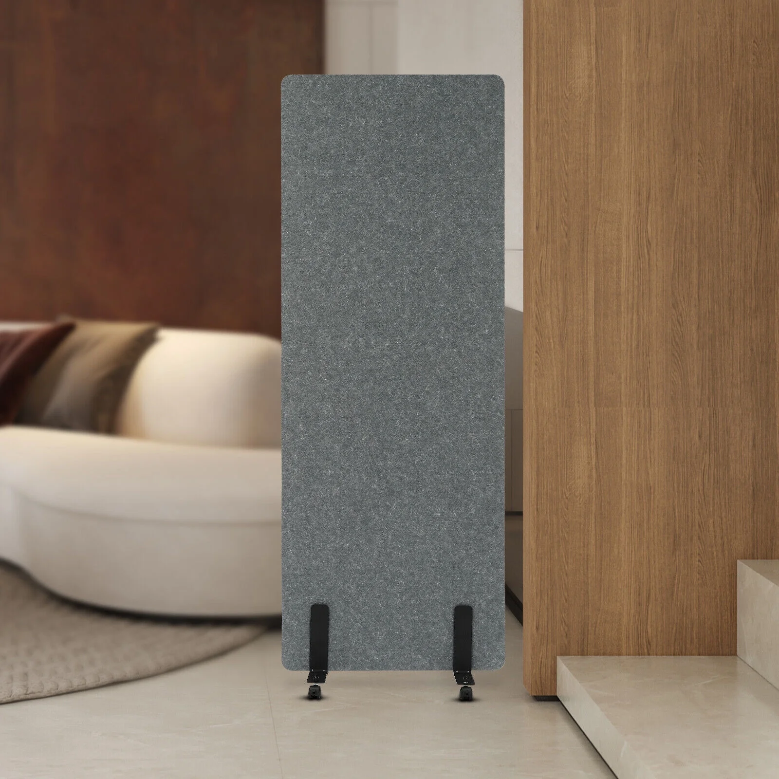 Miumaeov Freestanding Office Partition Noise Reducing Acoustic Room Wall Divider Privacy Screen with Lockable Wheels Temporary Room Separator W24