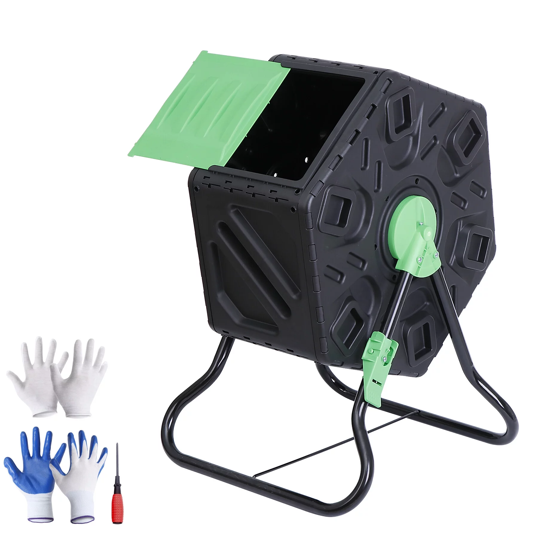 HomGarden 18.5Gal Single Chamber Composter Bin Outdoor Compact Tumbler BPA-Free PP