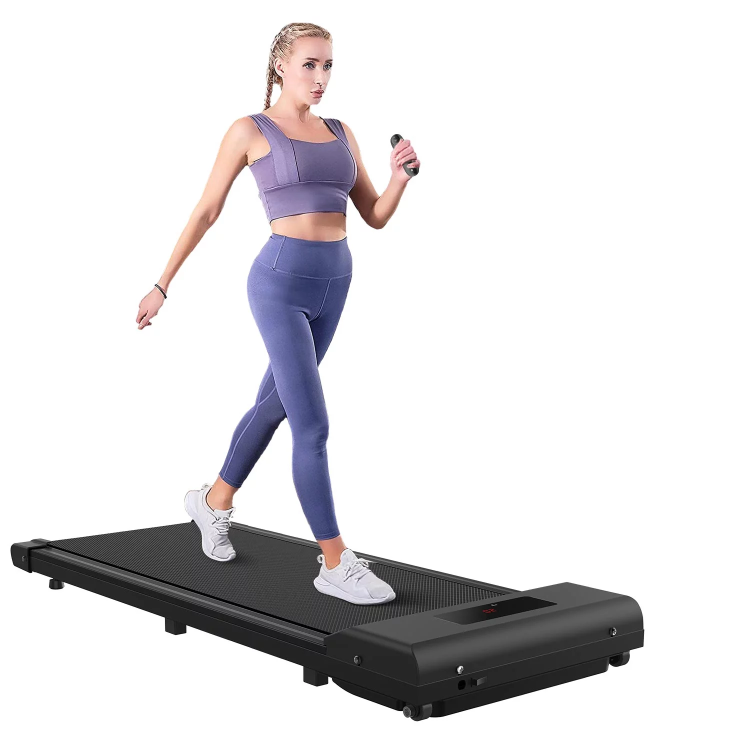 Home Fitness Code Treadmills for Home, Ultra Slim Under Desk Treadmill for Home/Office, No Assembly Required, Black