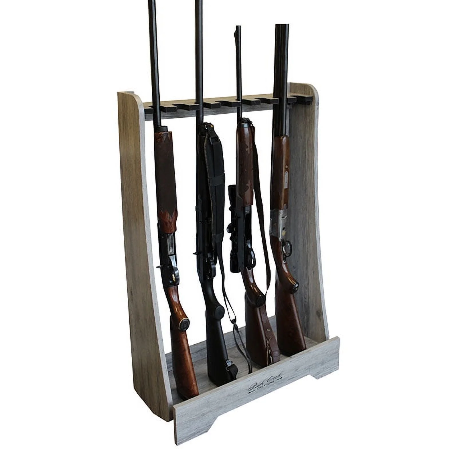 Rush Creek Creations Barnwood 8 Gun Floor Rack