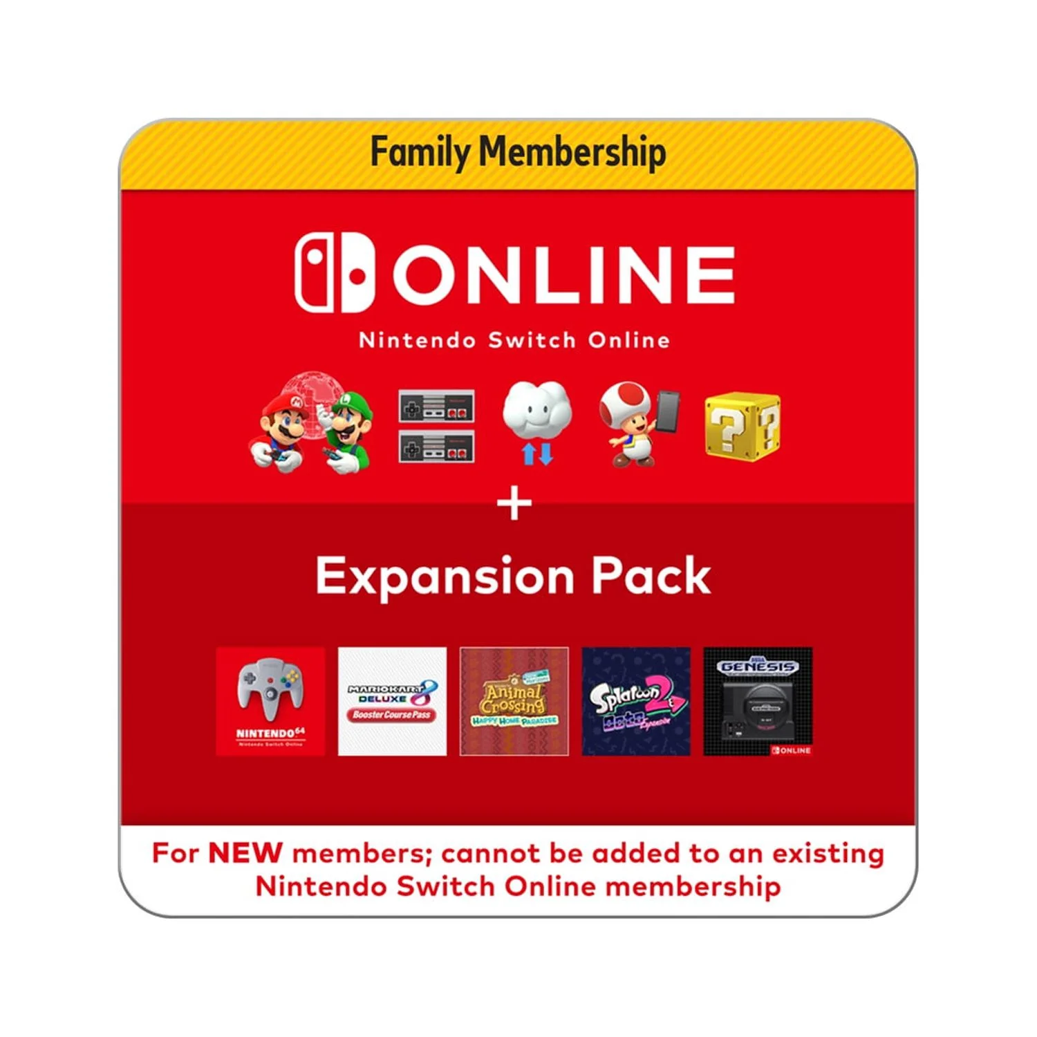 Nintendo Switch Online Family Expansion Membership Gift Card [Digital]